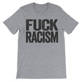fuck racism soft cotton light lite grey shirt tshirt apparel