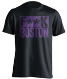 Fuck Boston - Boston Haters Shirt - Purple and Gold - Box Design - Beef Shirts