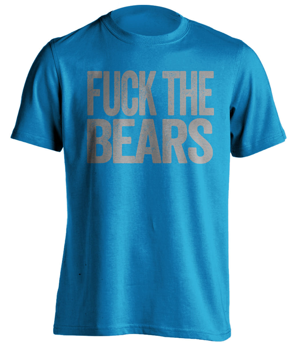 fuck the bears detroit lions fan uncensored blue tshirt