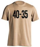 40-35 40 35 score from the vanderbilt commodores vs alabama crimson tide old gold shirt vandy fans