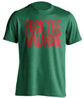 Fuck the Avalanche Uncensored Green Statement Tee for Minnesota Wild Fans by Beef Shirts