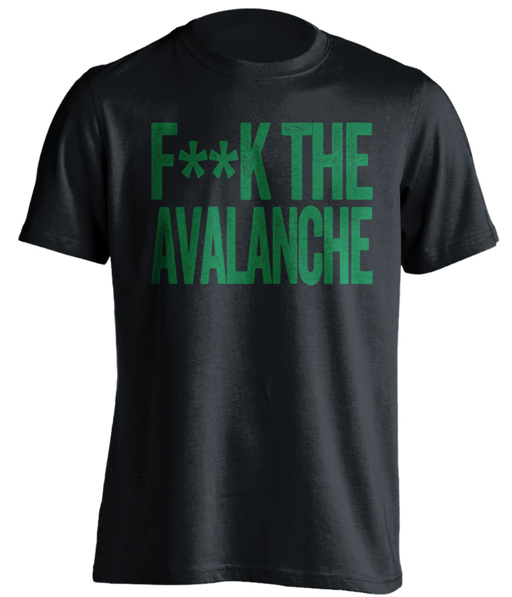 Fuck the Avalanche Censored Black Statement Tee for Minnesota Wild Fans by Beef Shirts