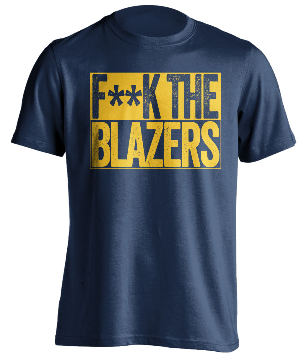 Fuck the Blazers Censored Navy Box Logo Shirt for Denver Nuggets Fans by Beef Shirts