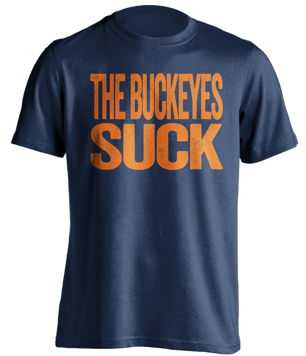 The Buckeyes Suck Statement Tee – Navy Illinois Fighting Illini Fan Shirt | Beef Shirts