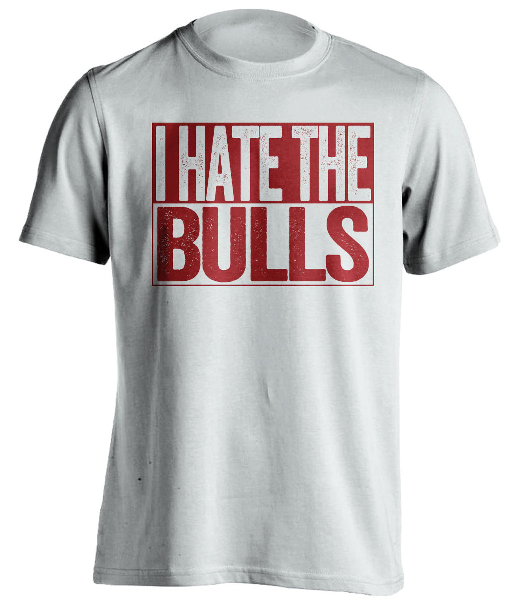 I Hate the Bulls wine shirt haters tee for Cleveland Cavaliers Fans by Beef Shirts - white shirt
