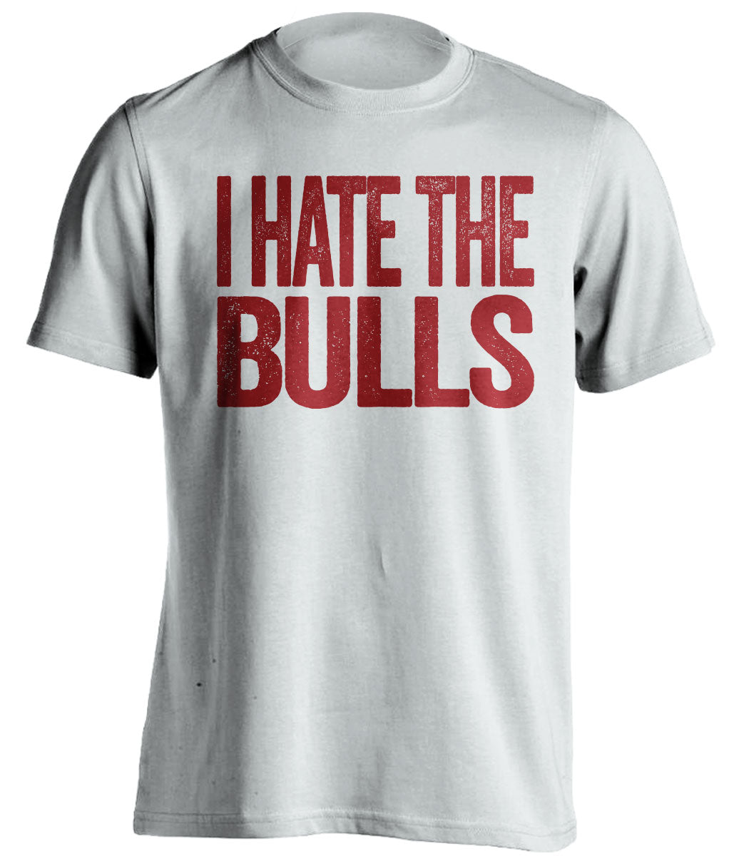 I Hate the Bulls wine statement shirt for Cleveland Cavaliers Fan gameday haters tee by Beef Shirts - white shirt