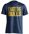 I Hate the Bulls navy statement shirt for Indiana Pacers Fan gameday haters tee by Beef Shirts