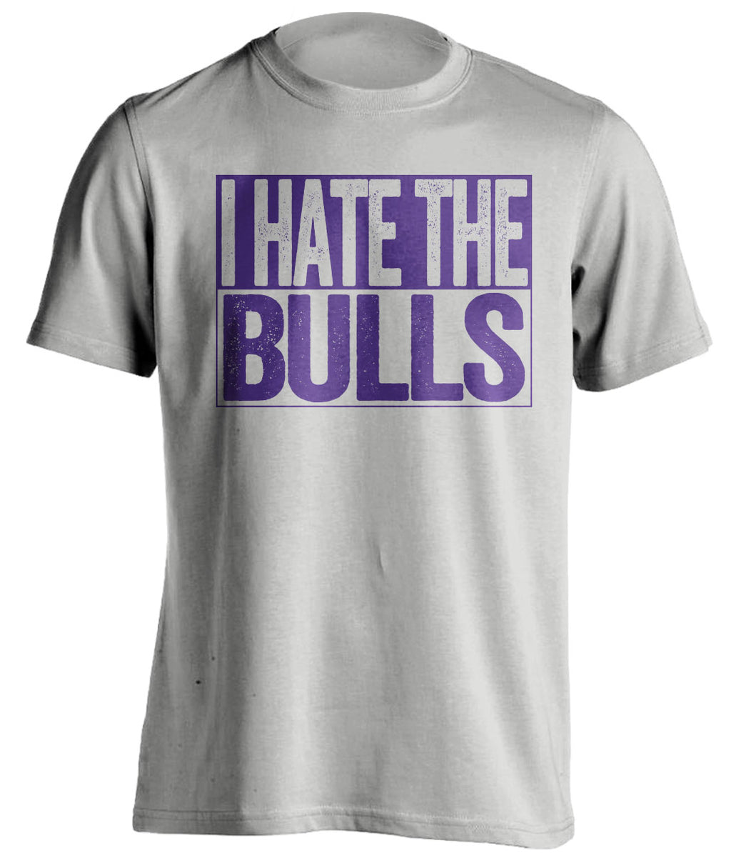 I Hate the Bulls grey box logo haters tee for Utah Jazz Fans by Beef Shirts