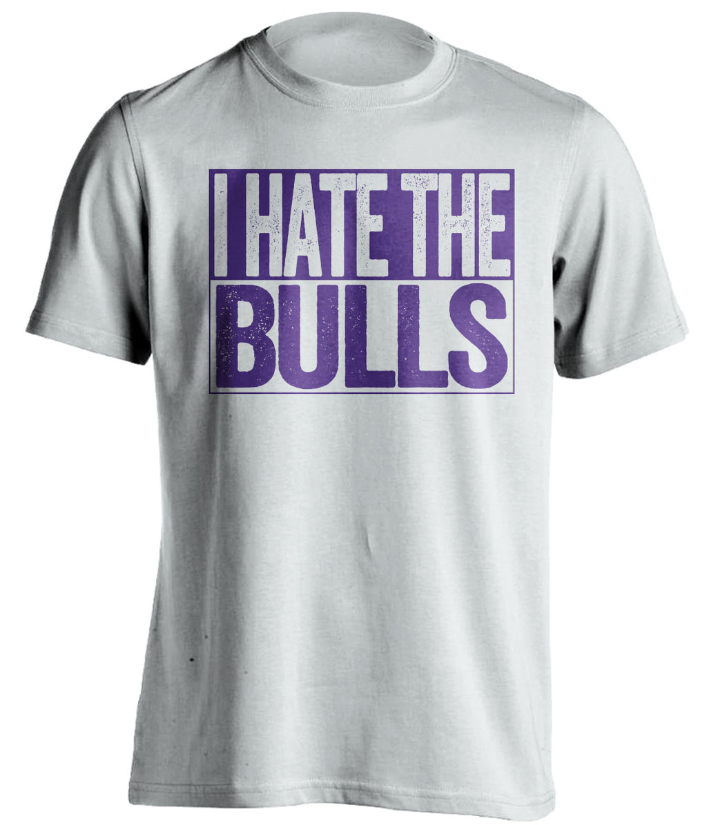 I Hate the Bulls white box logo haters tee for Utah Jazz Fans by Beef Shirts