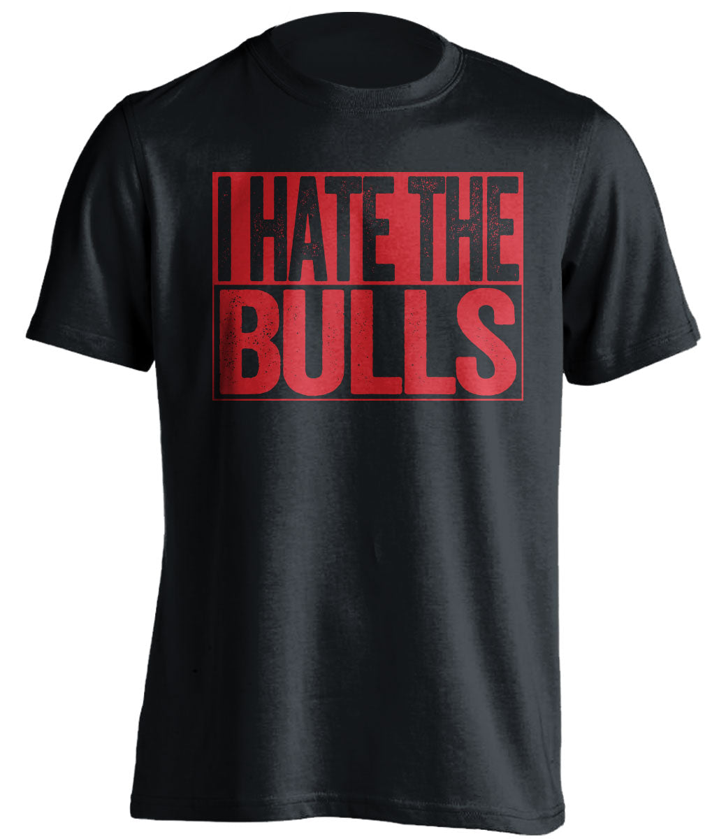 I Hate the Bulls black shirt for Detroit Pistons Fans game night haters tee by Beef Shirts