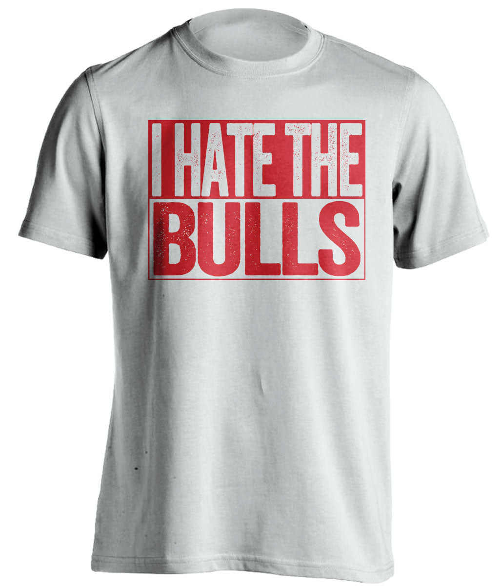 I Hate the Bulls white shirt for Detroit Pistons Fans game night haters tee by Beef Shirts