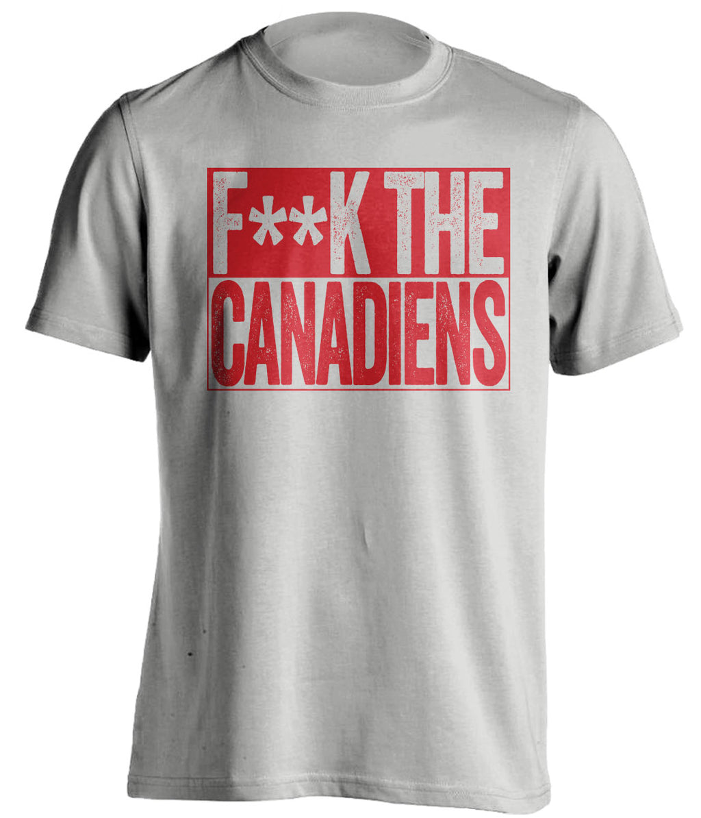 Fuck the Canadiens Censored Grey Box Logo Shirt for Ottawa Senators Fans by Beef Shirts