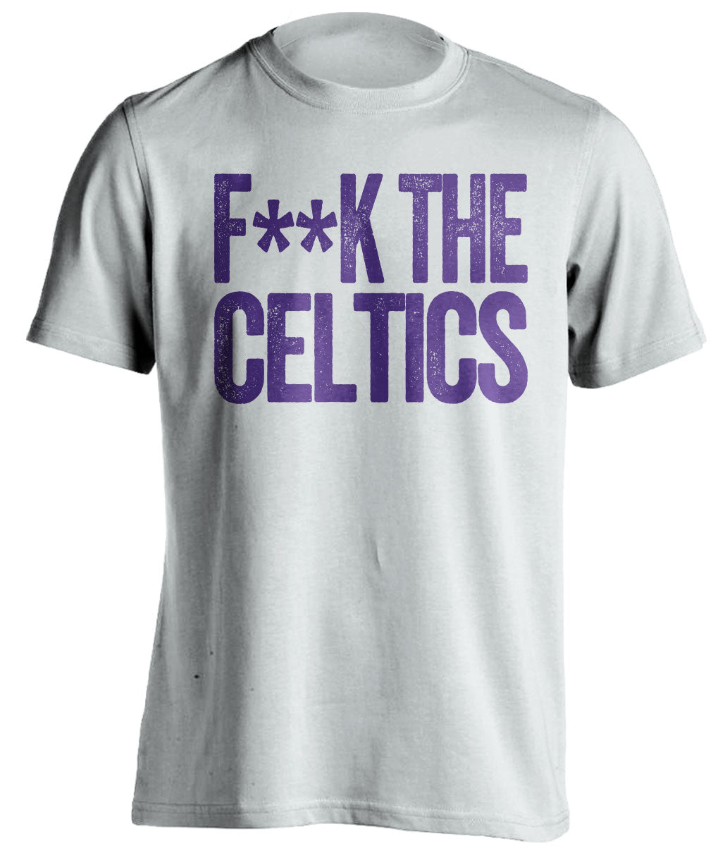 Fuck the Celtics Censored white statement tee for Los Angeles Lakers fans by Beef Shirts