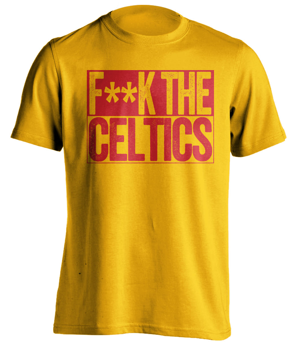 Fuck the Celtics Censored Haters Gold Tee for an Atlanta Hawks Fan Shirt by Beef Shirts