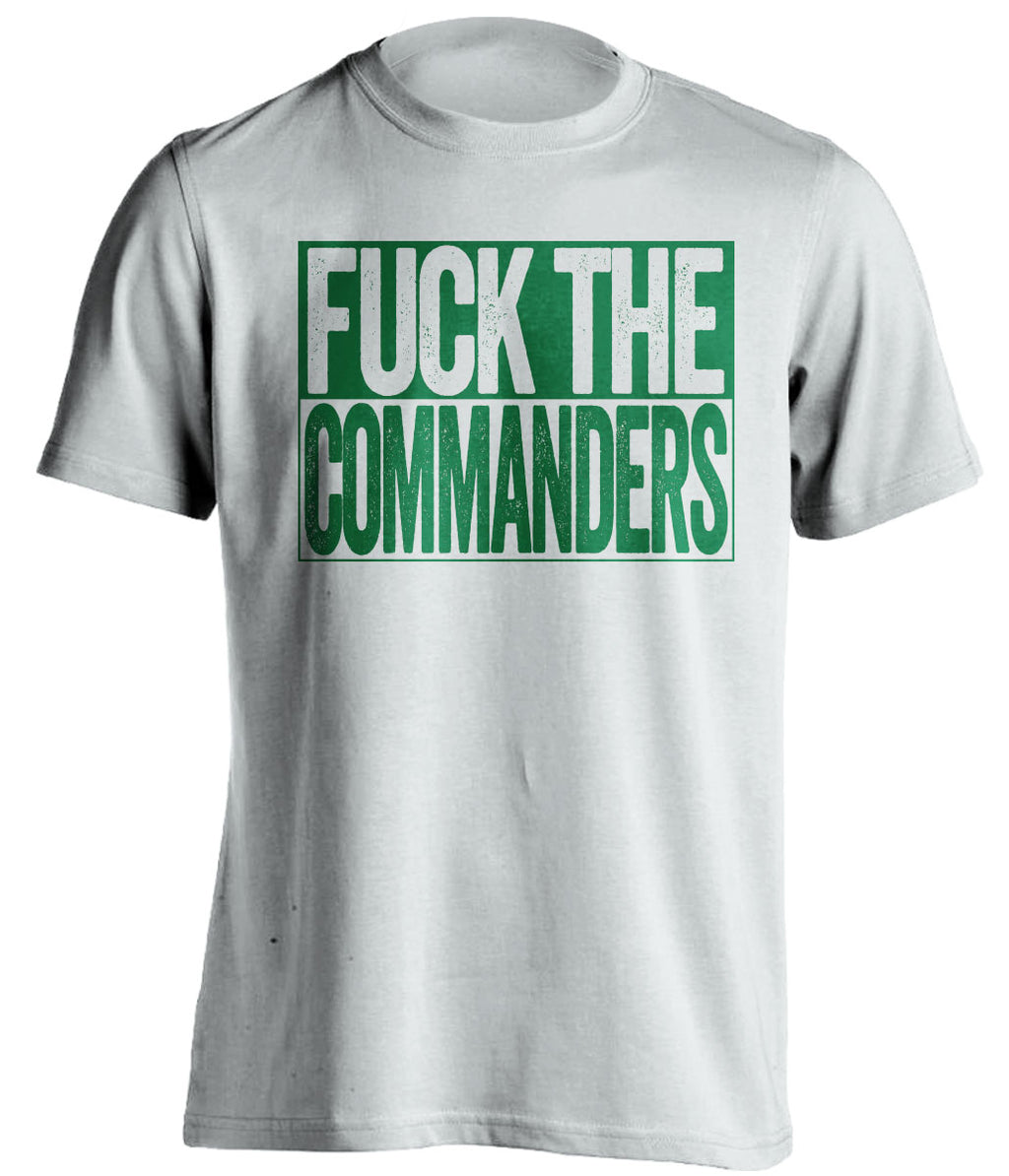 Fuck the Commanders Uncensored White Shirt for Philadelphia Eagles Fans Box Logo Tee by Beef Shirts