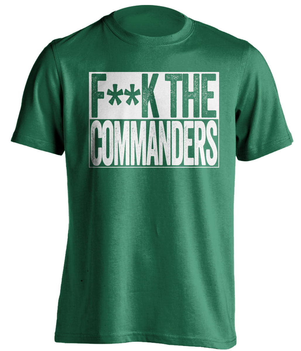 Fuck the Commanders Censored Green Shirt for Philadelphia Eagles Fans Box Logo Tee by Beef Shirts