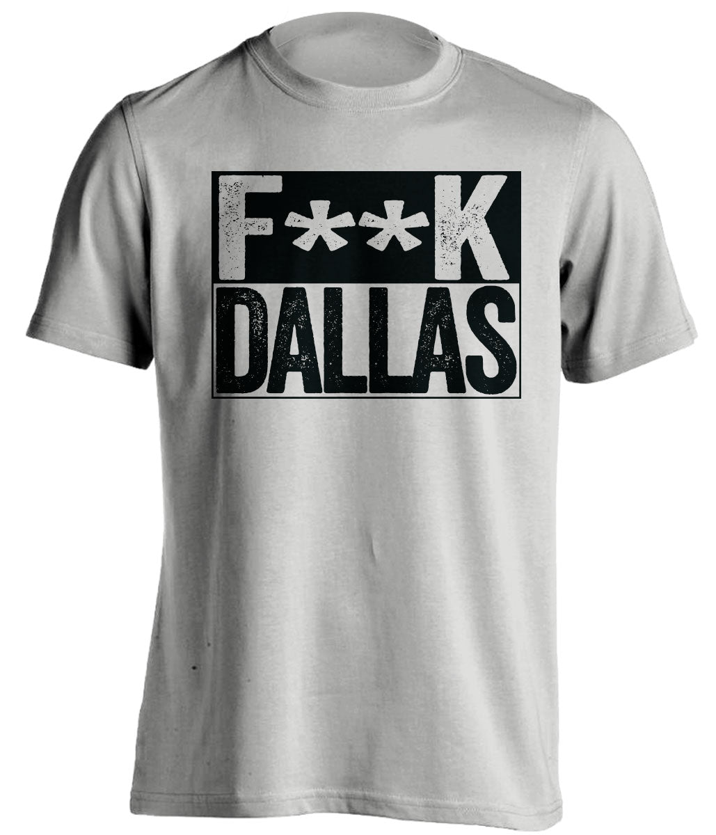 Censored Light Grey Fuck Dallas box logo shirt for San Antonio Spurs fans | I-35 rivalry tee by Beef Shirts