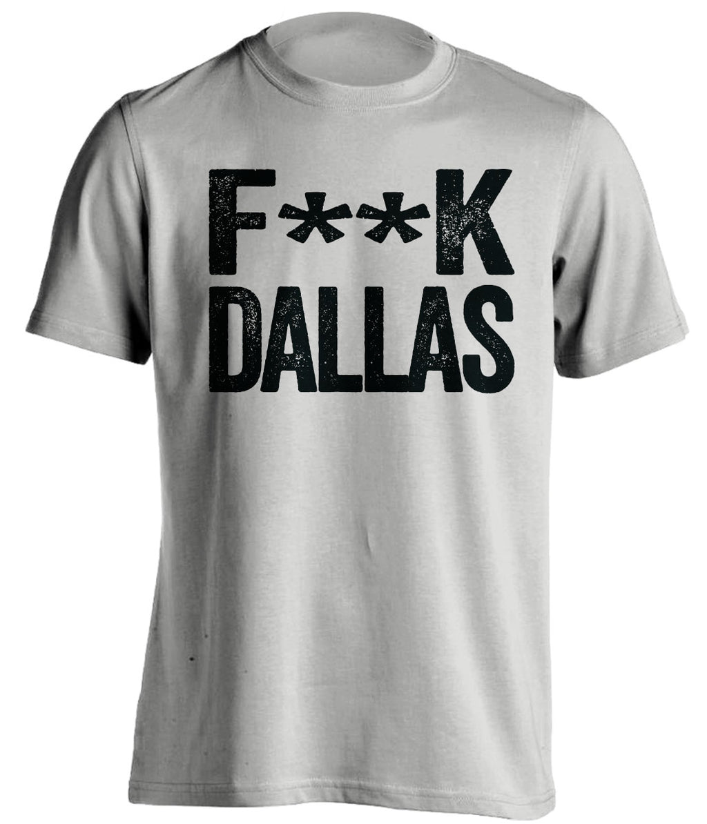 Light Grey Fuck Dallas statement tee for San Antonio Spurs fans | censored rivalry shirt by Beef Shirts