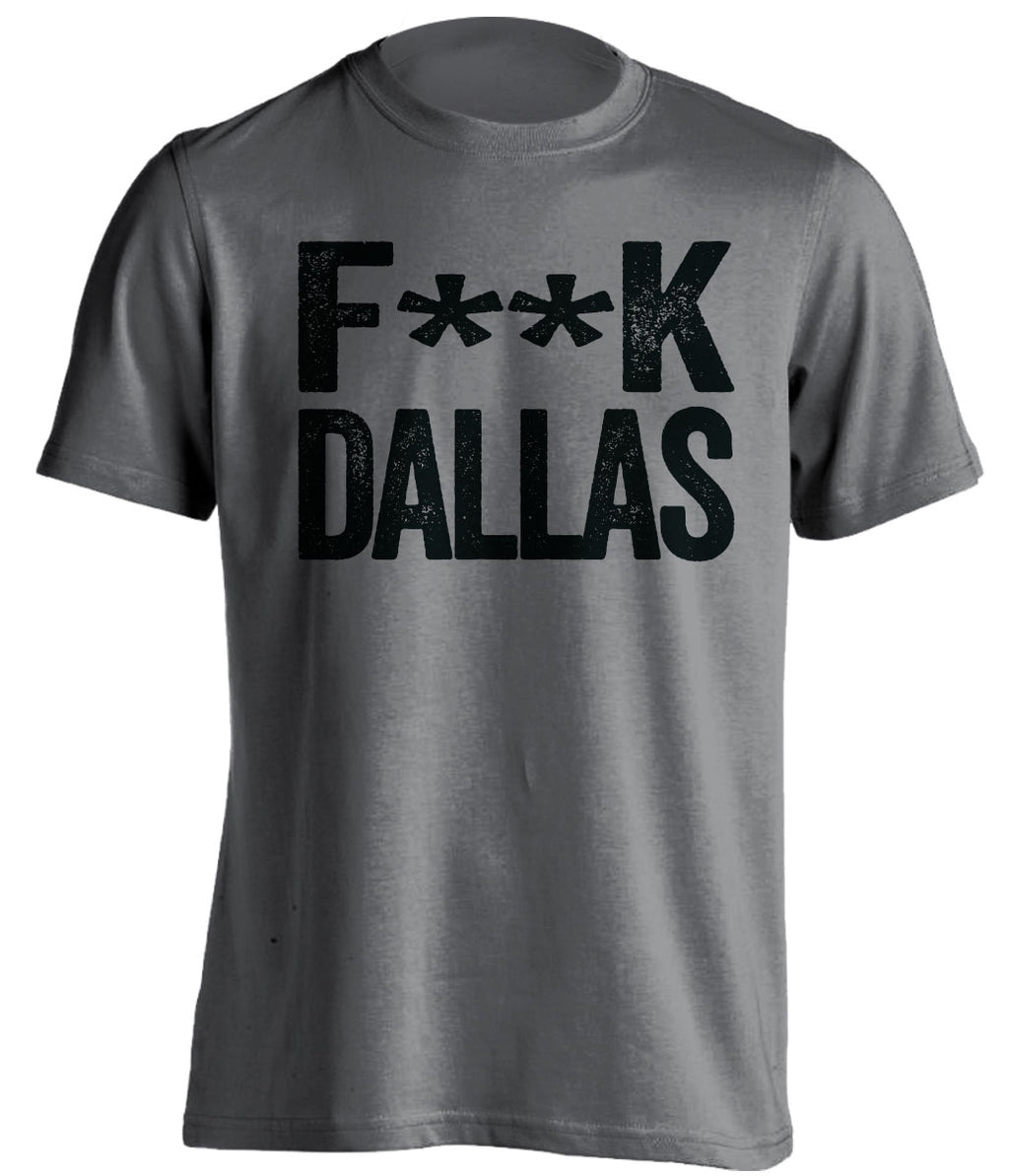 Dark Grey Fuck Dallas statement tee for San Antonio Spurs fans | censored rivalry shirt by Beef Shirts