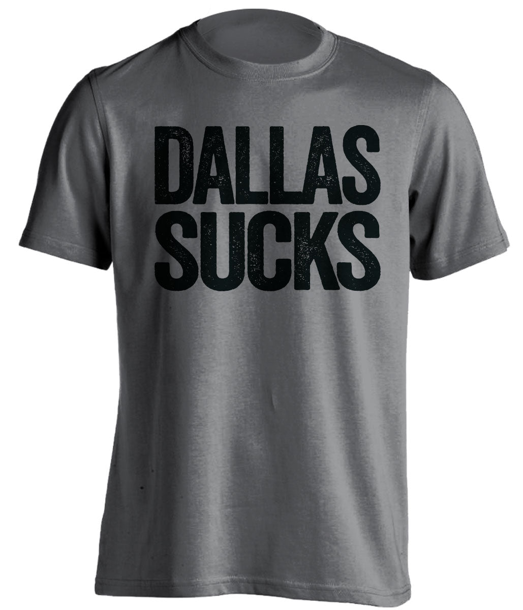 Dark Grey Dallas Sucks shirt for San Antonio Spurs fans | rivalry statement tee by Beef Shirts