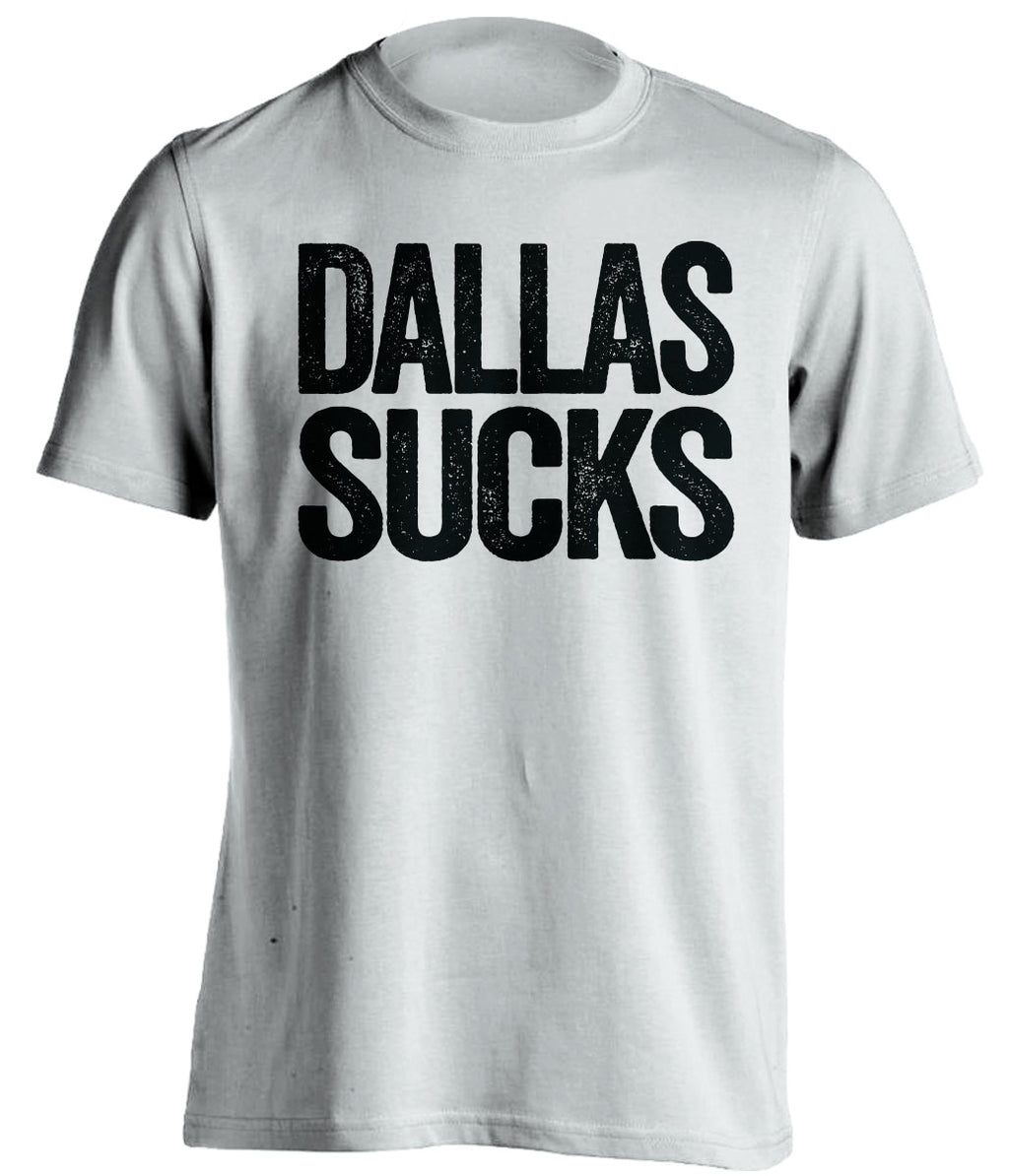 White Dallas Sucks shirt for San Antonio Spurs fans | rivalry statement tee by Beef Shirts