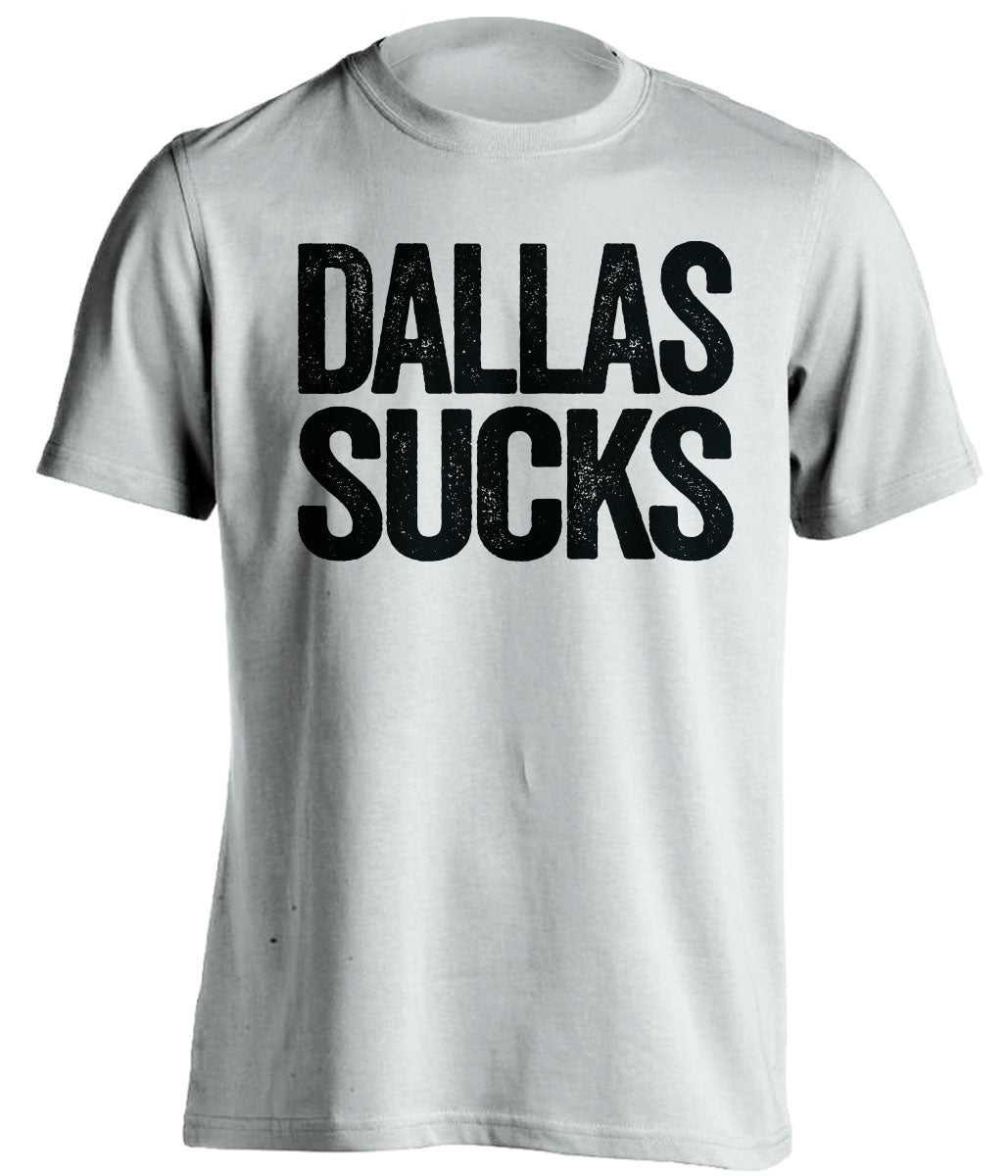 White Dallas Sucks shirt for San Antonio Spurs fans | rivalry statement tee by Beef Shirts