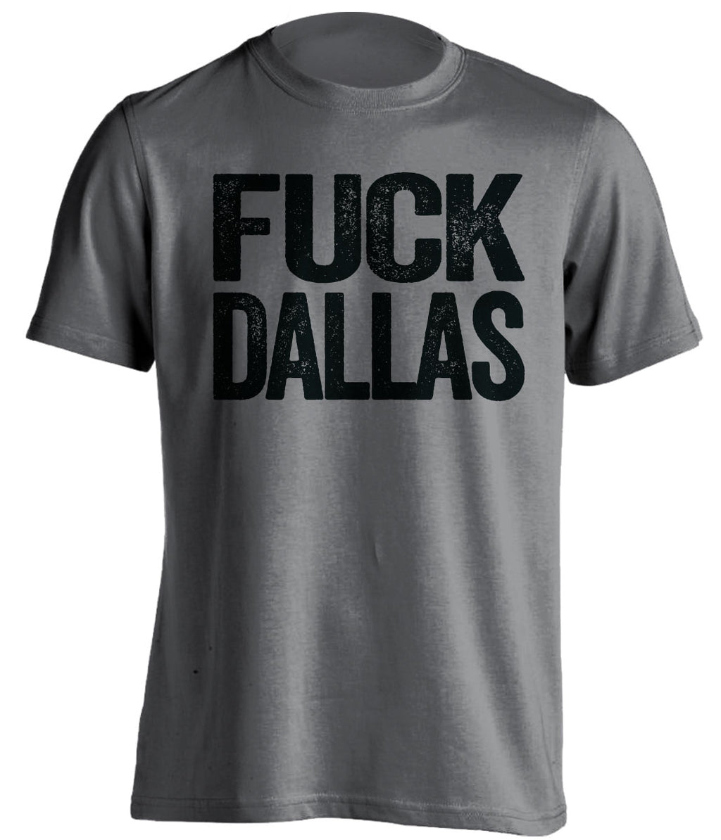 Dark Grey Fuck Dallas statement tee for San Antonio Spurs fans | uncensored rivalry shirt by Beef Shirts