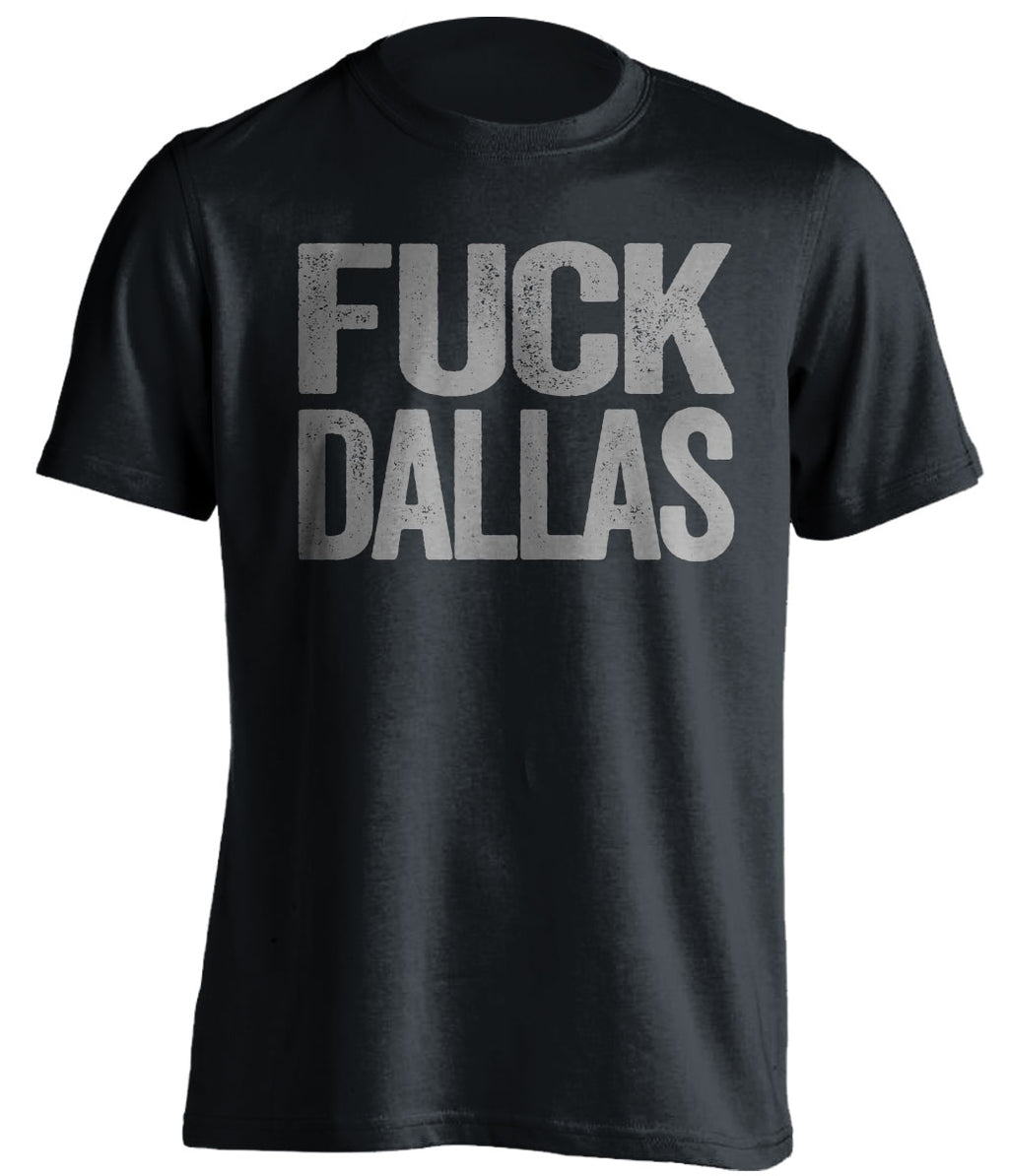 Black Fuck Dallas statement tee for San Antonio Spurs fans | uncensored rivalry shirt by Beef Shirts