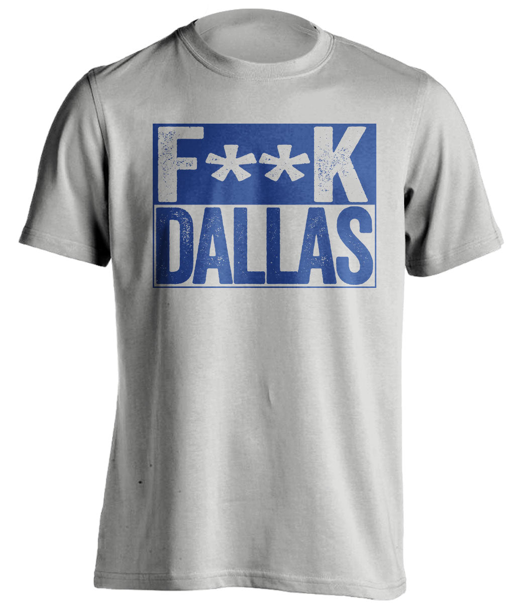 Censored Grey Fuck Dallas box logo shirt for New York Giants fans | NYG rivalry tee by Beef Shirts