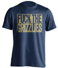 Fuck the Grizzlies Uncensored Navy Box Logo Shirt for New Orleans Pelicans Fans by Beef Shirts