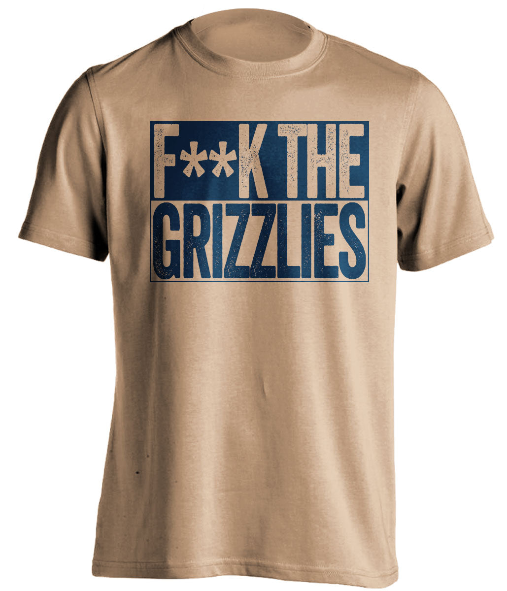 Fuck the Grizzlies Censored Old Gold Box Logo Shirt for New Orleans Pelicans Fans by Beef Shirts