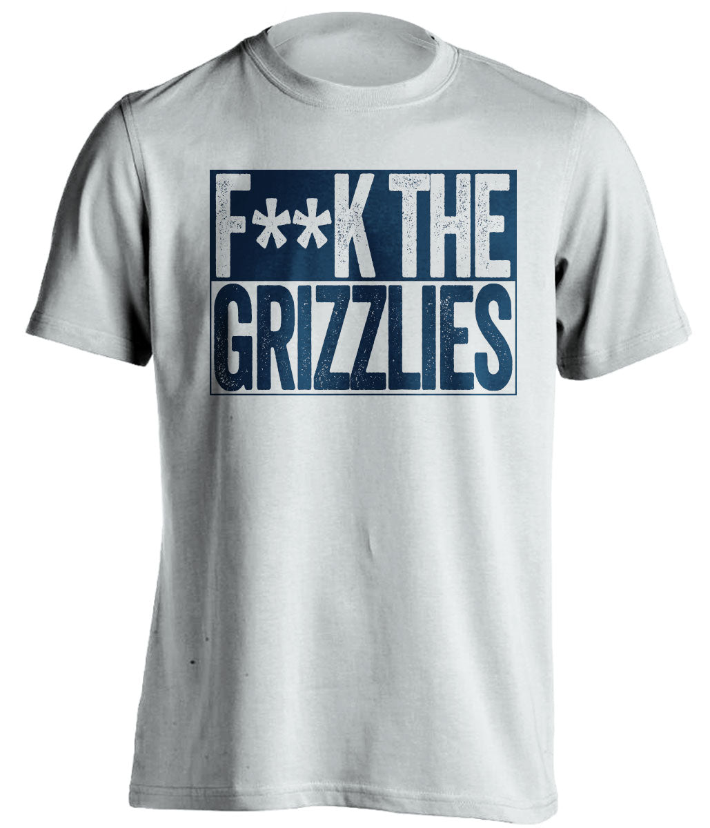 Fuck the Grizzlies Censored White Box Logo Shirt for New Orleans Pelicans Fans by Beef Shirts