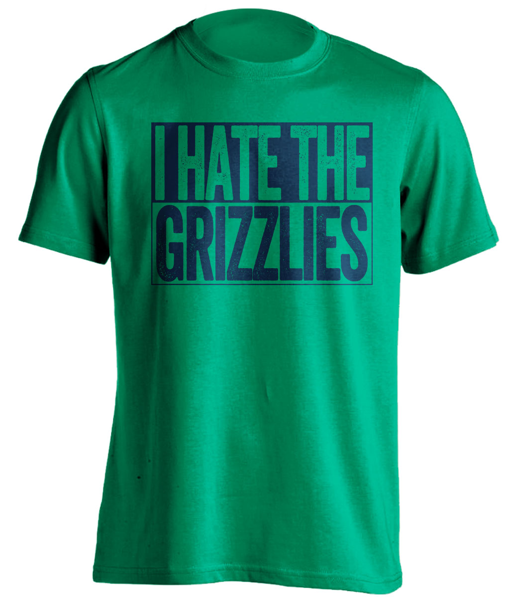 I Hate the Grizzlies green box logo shirt for Minnesota Timberwolves fans gameday haters tee by Beef Shirts