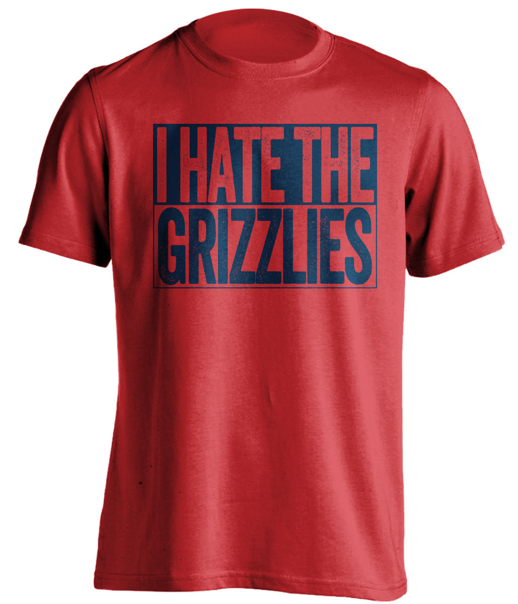 I Hate the Grizzlies red box logo shirt for New Orleans Pelicans fans gameday haters tee by Beef Shirts