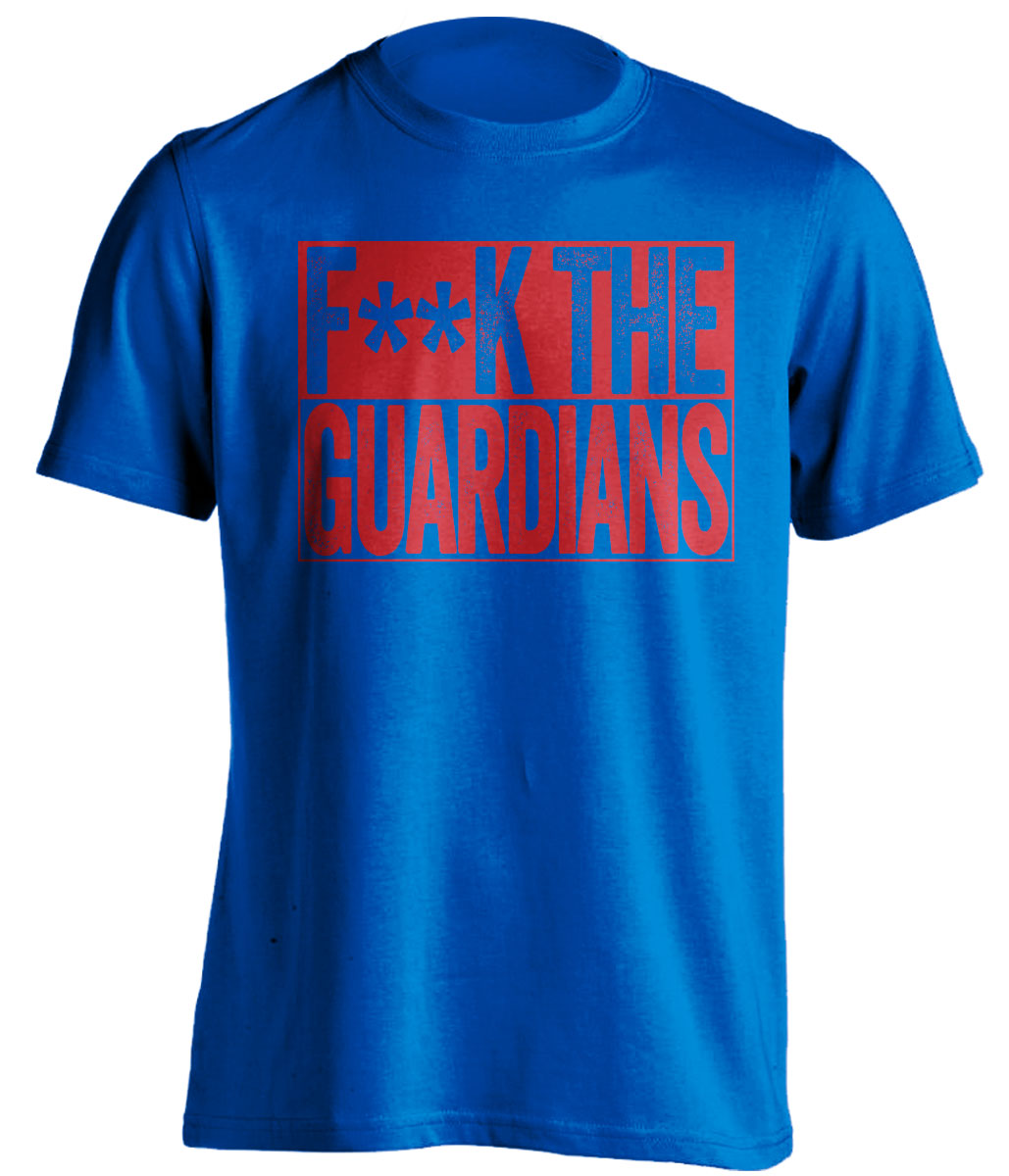 Fuck the Guardians Censored Blue Box Logo Shirt for Chicago Cubs Fans by Beef Shirts