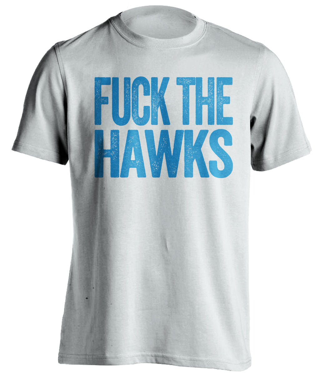 Fuck the Hawks Uncensored White Statement Tee for Orlando Magic Fans by Beef Shirts