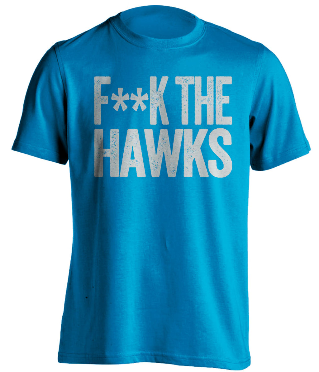 Fuck the Hawks Censored Blue Statement Tee for Orlando Magic Fans by Beef Shirts