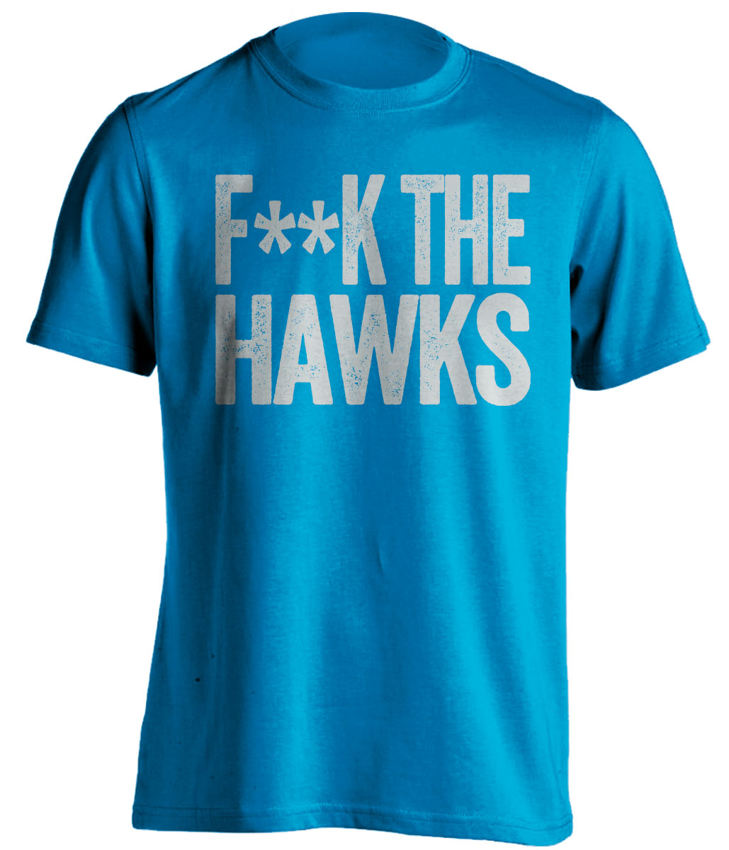 Fuck the Hawks Censored Blue Statement Tee for Orlando Magic Fans by Beef Shirts