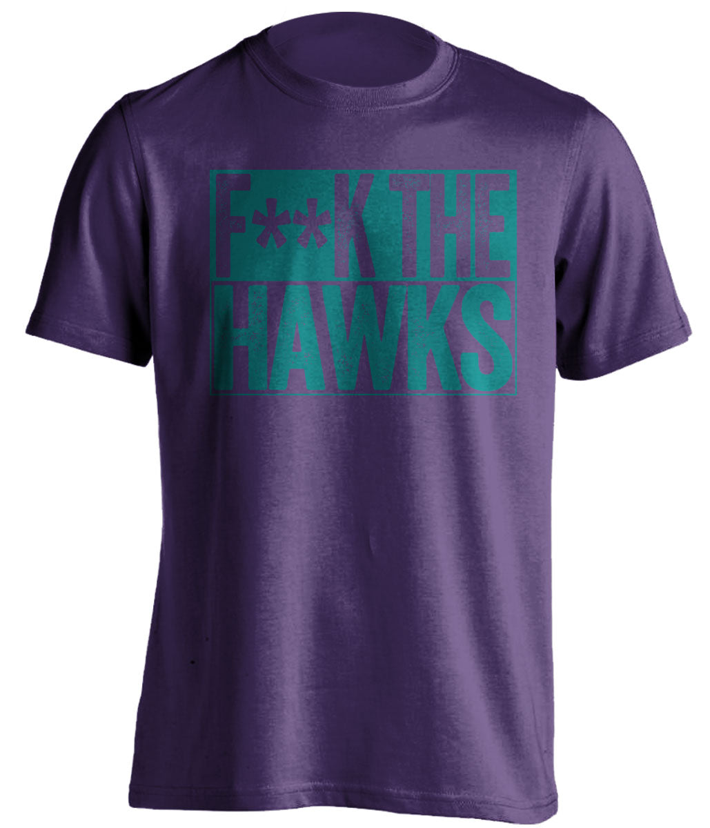 Fuck the Hawks Censored Haters Purple Tee for a Charlotte Hornets Fan Shirt by Beef Shirts