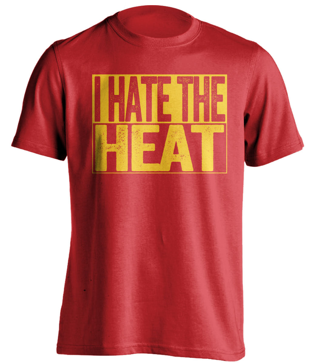 I Hate the Heat red shirt haters tee for Atlanta Hawks Fans by Beef Shirts