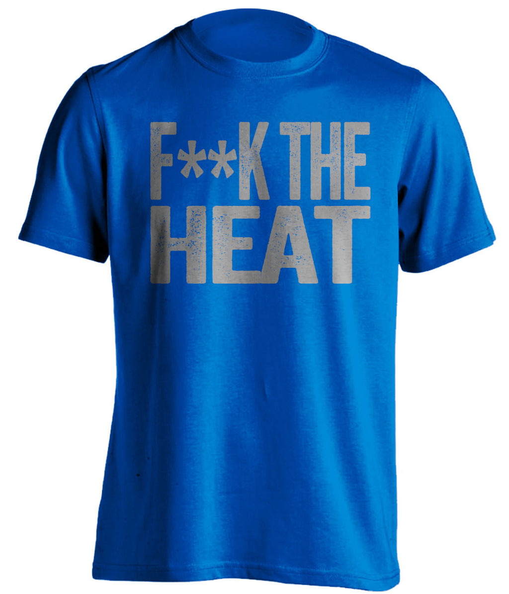 Fuck the Heat Censored Blue Statement Tee for Dallas Mavericks Fans by Beef Shirts