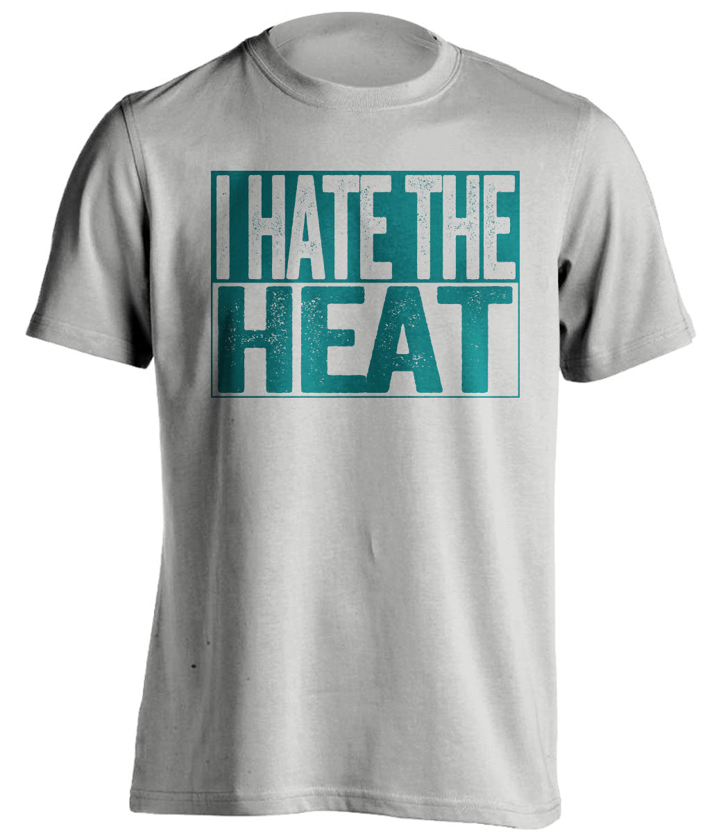 I Hate the Heat grey shirt haters tee for Charlotte Hornets Fans by Beef Shirts