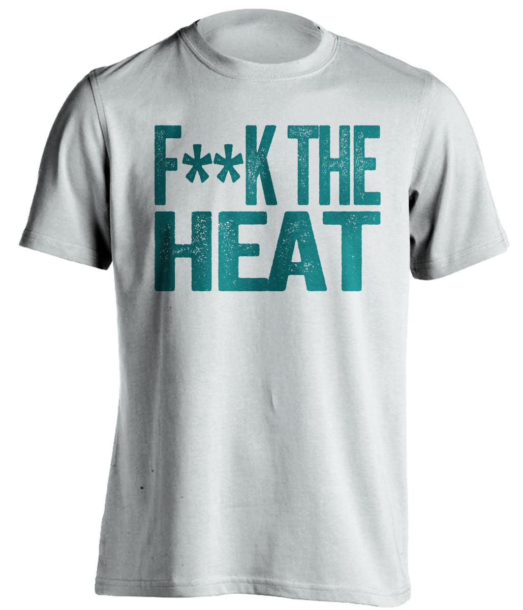 Fuck the Heat Censored White Statement Tee for Charlotte Hornets Fans by Beef Shirts