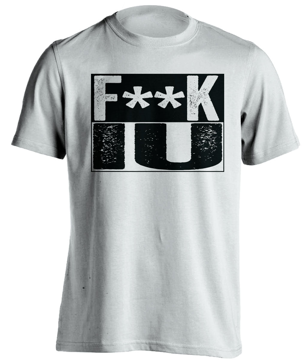 Censored White Fuck IU box logo shirt for Purdue Boilermakers fans | Purdue rivalry tee by Beef Shirts