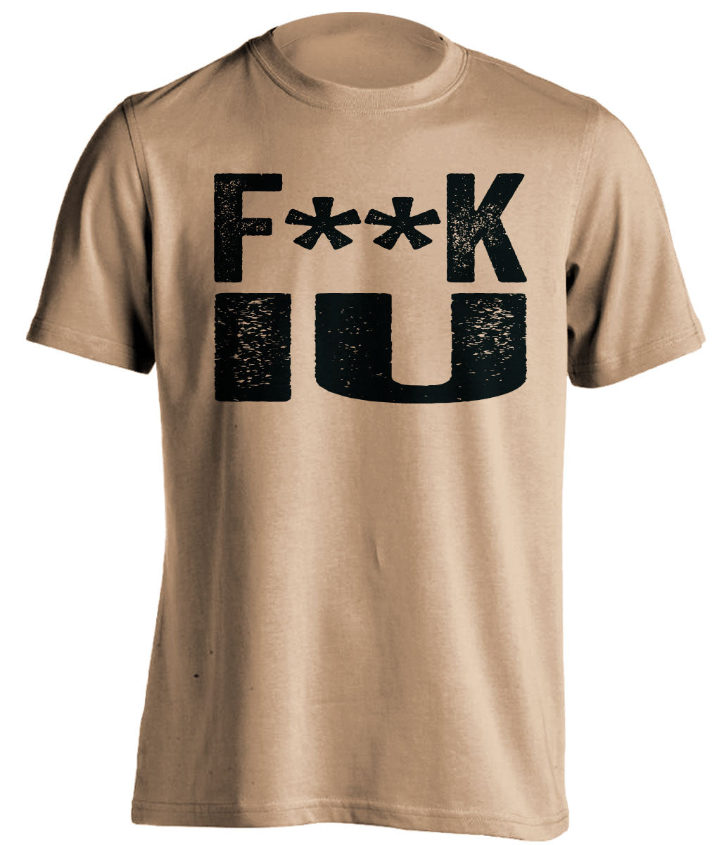 Old Gold Fuck IU statement tee for Purdue Boilermakers fans | censored rivalry shirt by Beef Shirts