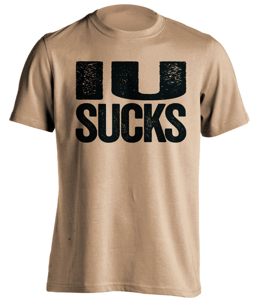Old Gold IU Sucks shirt for Purdue Boilermakers fans | rivalry statement tee by Beef Shirts
