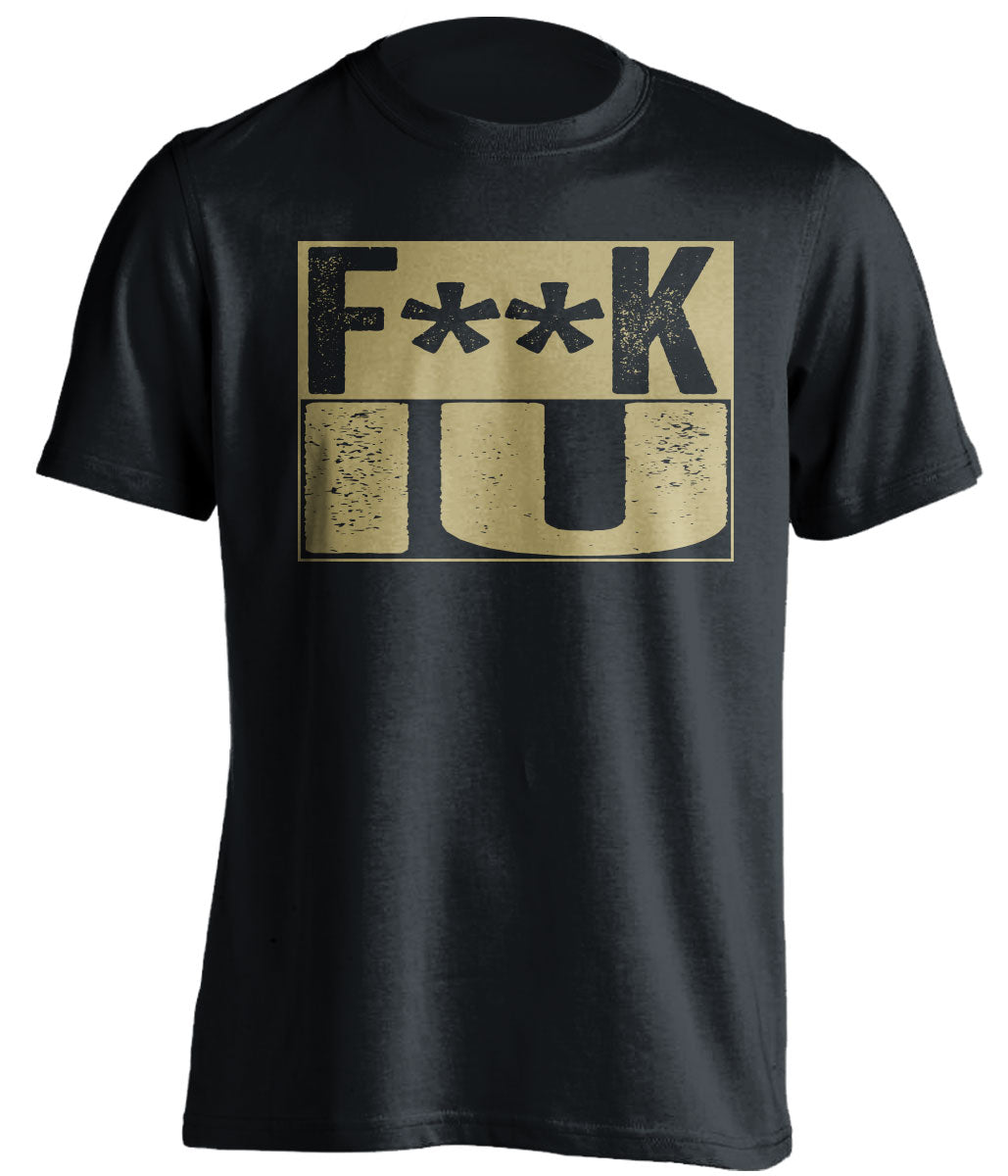 Censored Black Fuck IU box logo shirt for Purdue Boilermakers fans | Purdue rivalry tee by Beef Shirts