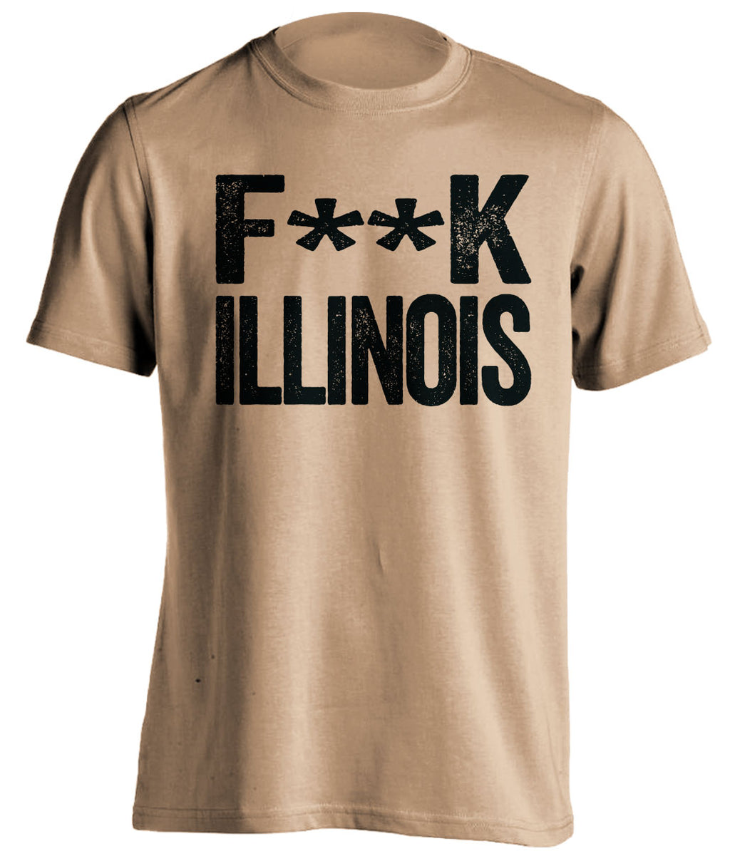 Fuck Illinois Statement tee Censored Old Gold Shirt for Purdue Boilermakers Fans by Beef Shirts