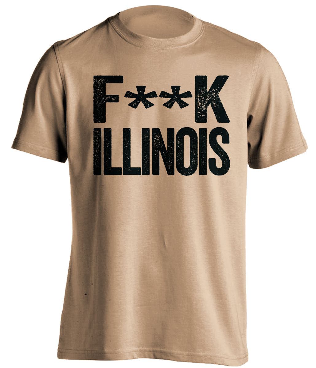 Fuck Illinois Statement tee Censored Old Gold Shirt for Purdue Boilermakers Fans by Beef Shirts