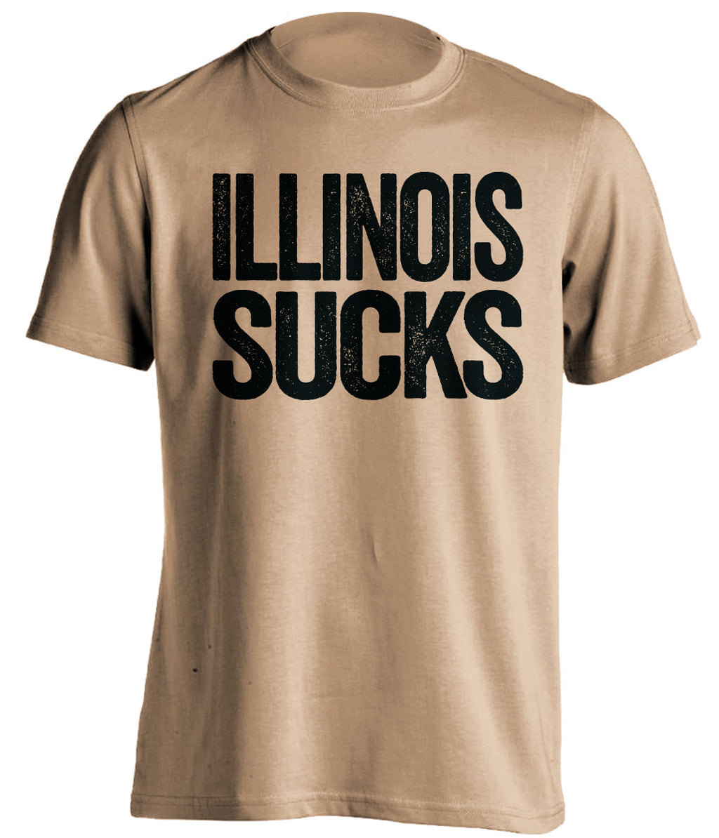 Illinois Sucks Statement Tee – Old Gold Purdue Boilermakers Fan Shirt | Beef Shirts